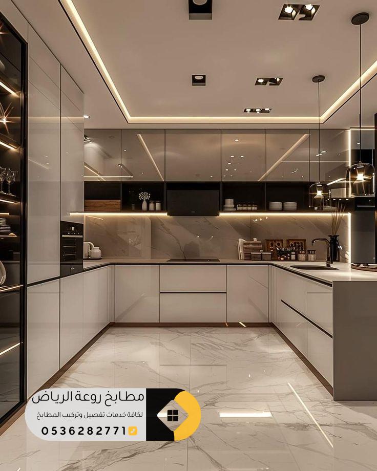 أفضل تصاميم مطابخ الفلل الفاخرة والحديثة